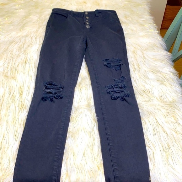 American Eagle - Black Destroyed Jeans size 0 - Picture 1 of 12